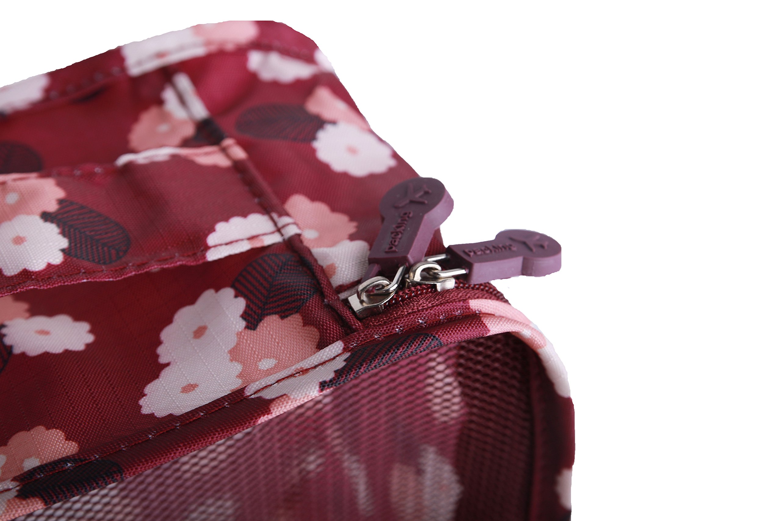 6 sets travel Organizers Packing Cubes Luggage Organizers Compression Pouches (Wine Daisy) 4