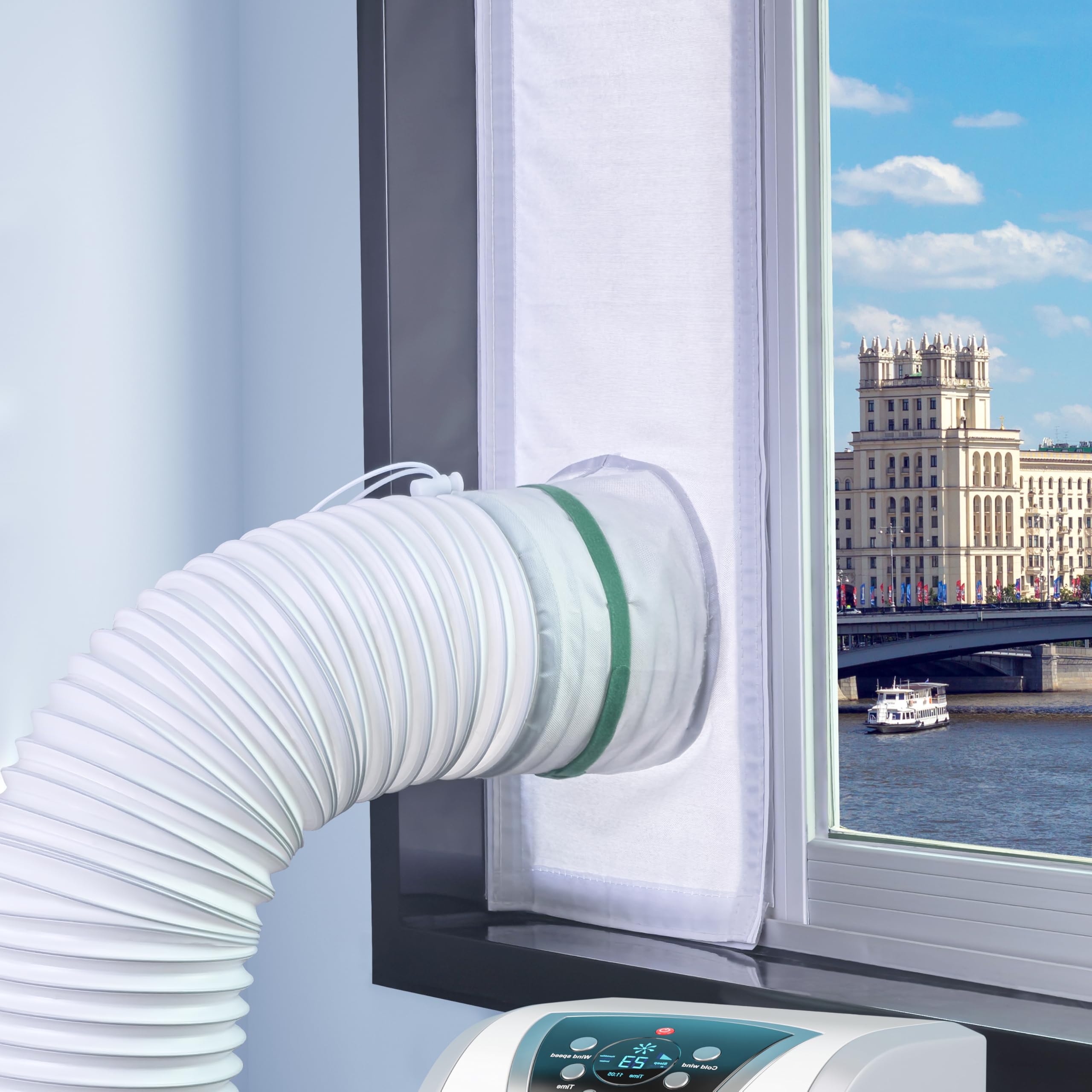 Loviga Portable AC Window Vent Kit, 100% Sealing Window Kit Seal Kit for Portable Air Conditioner AC Unit Clothes Dryer, 9X40 Inch Length Adjustable,