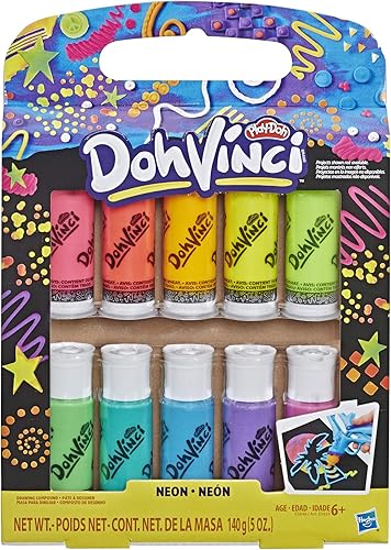 Miniatura 2 de Play-Doh E5848 DohVinci Neon - Paquete de 10 colores - Suministros de arte para niños y preadolescentes