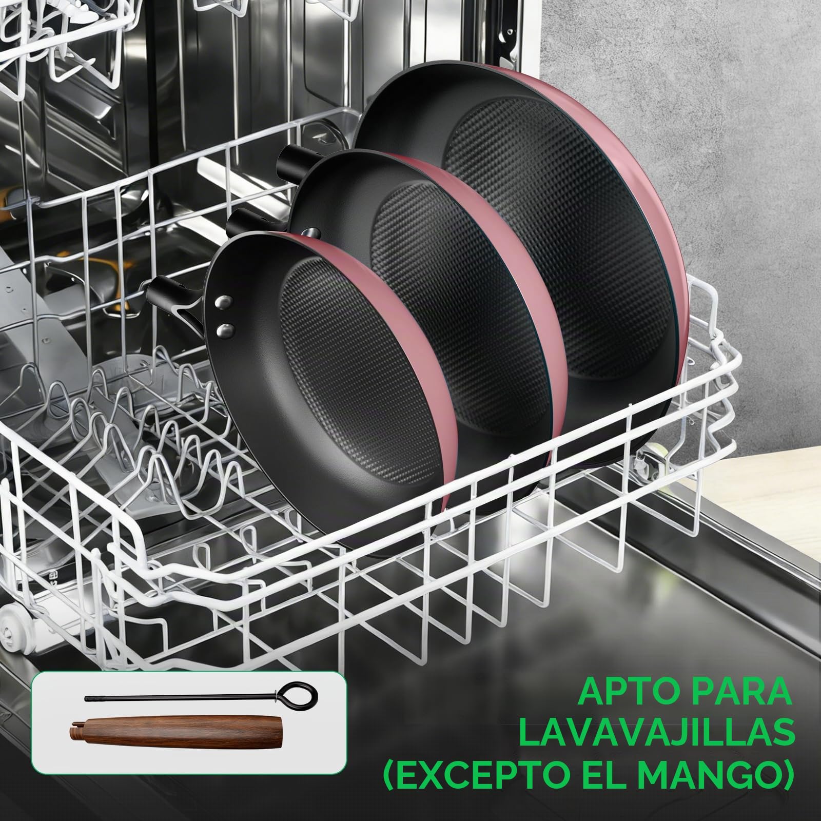 YUTANN Sartén de Hierro Fundido 20 cm Pre-sazonada Apta para Inducción y Horno, Antiadherente, Distribución Uniforme del Calor para Freír, Asar y Cocinar