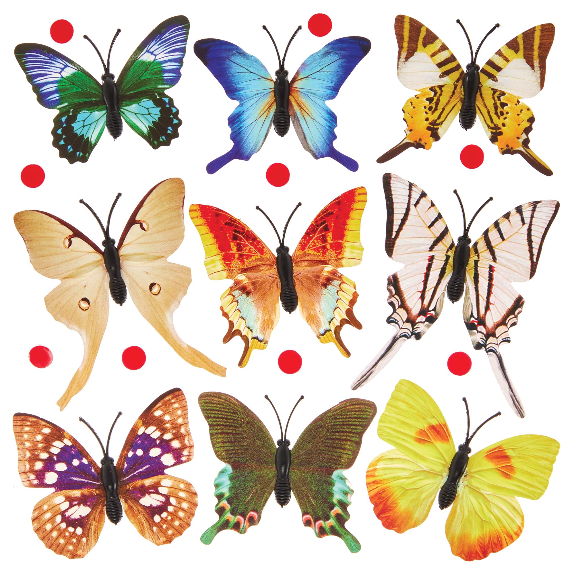 Baker Ross FX961 Self Adhesive 3D Butterflies - Pack of 30, Decorative Butterflies for Crafts