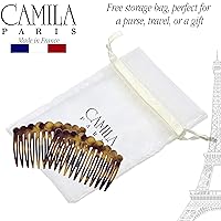 Vista 5 de Camila Paris CP2871/2 Peine lateral francés pequeño redondeado, Tokio French Twist Peines decorativos, pinzas de pelo de sujeción fuerte para Tokyo