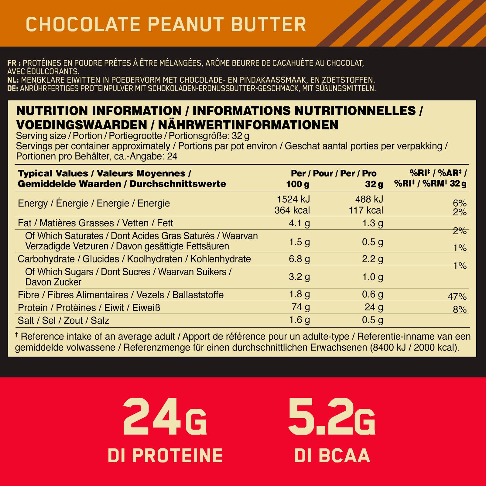 Optimum Nutrition Gold Standard 100% Whey Proteine in Polvere e Aminoacidi Cioccolato Burro d'Arachidi 768g 24 Porzioni + Micronised Creatine Monohydrate Performance Non Aromatizzata 317g 93 Porzioni