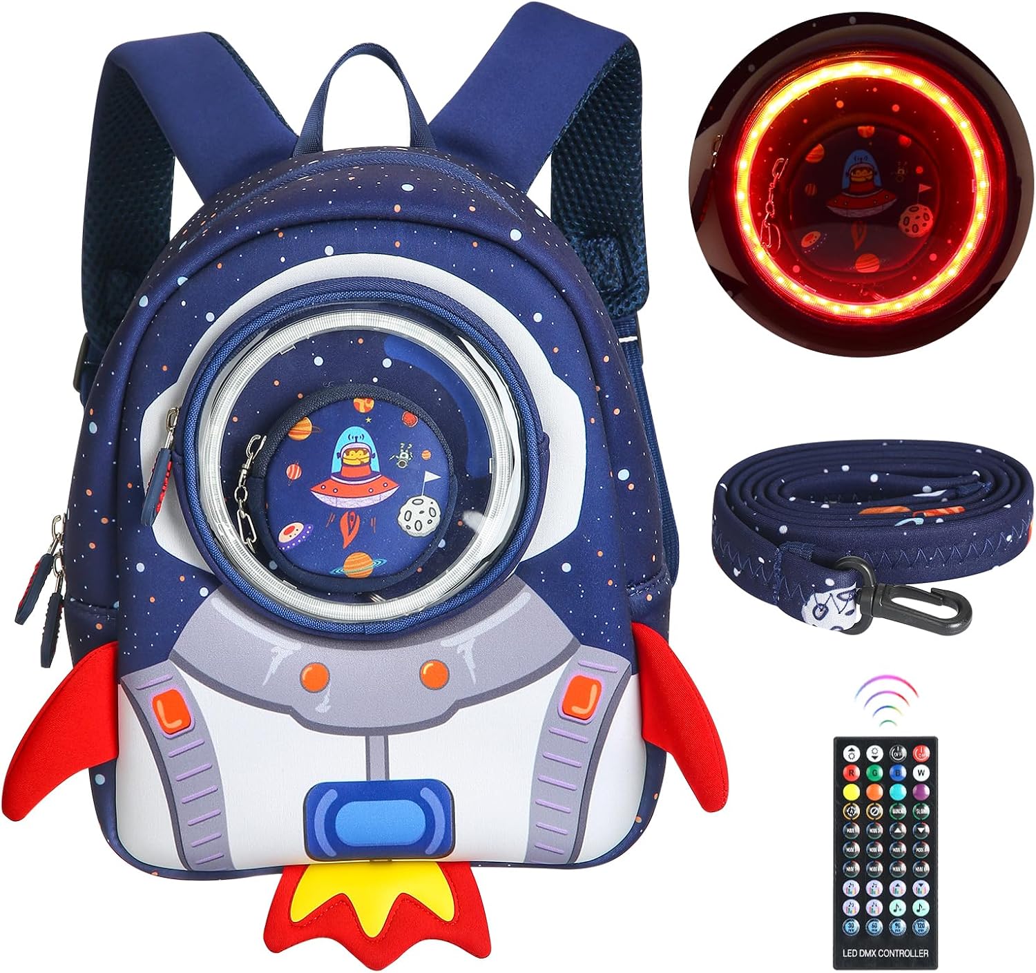 Amazon Yisibo Backpack Yisibo LED Lights Rocket Toddler Backpack