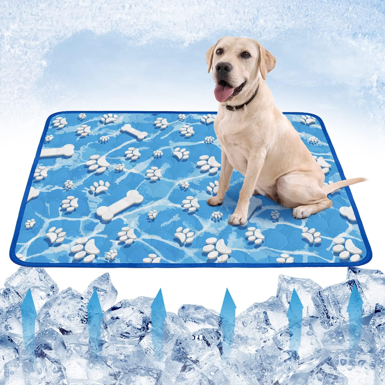 Dog Cooling Mat, Cooling Mat for Dogs Cats, Dog Cooling Pads, Summer Pet Dog Self Cooling Mat Ice Silk Washable for Dog Beds, Kennels,…