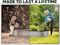 Vista 3 de Plant & Plot Camas de jardín elevadas galvanizadas para exteriores/ Jardinera elevada de 6 x 3 x 1 pie para jardinería, verduras, flores, caja