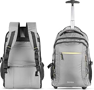 NOVEX Pacific 35 Litre Water Resistant Laptop Trolley Bags for Travel with 3 Compartments 15.6" Roller Case for Office Tra... Price In India