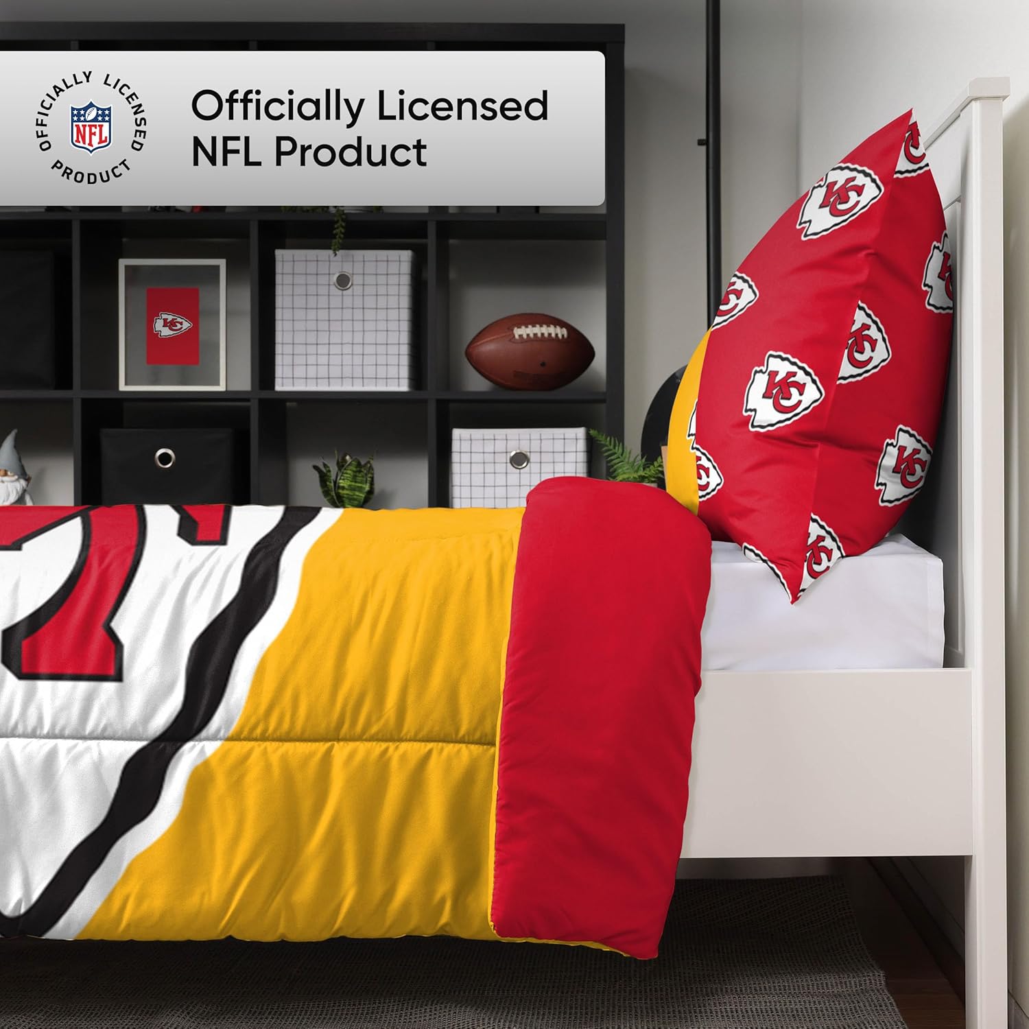 FOCO Unisex-Adult NFL Team Logo Bed in a Bag Comforter Bedding 3-Piece Set