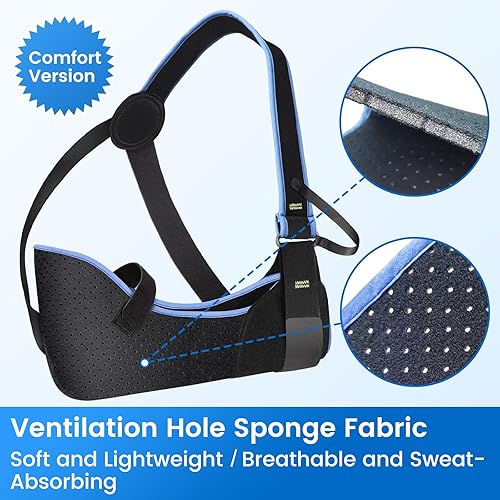 Miniatura 5 de VELPEAU Inmovilizador de hombro para mujeres y hombres, ajuste brazo izquierdo o derecho - Soporte de manguito rotador - Eslinga médica para hombro,