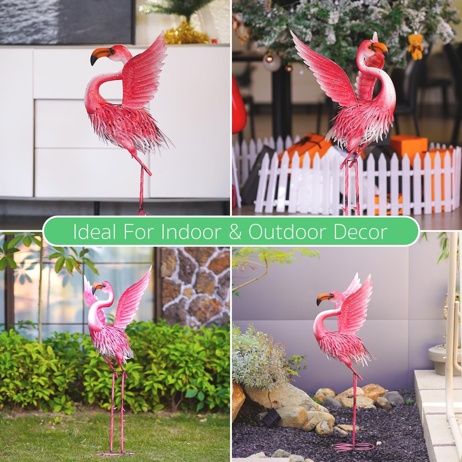 Goodeco Garden Flamingo Yard Decorations - Pink Flamingo Statue with Flying Wings for Yard Patio Decoration, Gardenning Gifts, Perfect Flamingo Gifts, Eye-Catching Ornament for Indoor and Outdoor Use