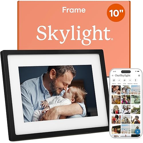 Skylight Frame – WiFi Digital Picture Frame Customer Support, Touch Screen Digital Photo Frame with Easy Setup, Photo Gifts for Parents and Grandparents - 10 Inch Black