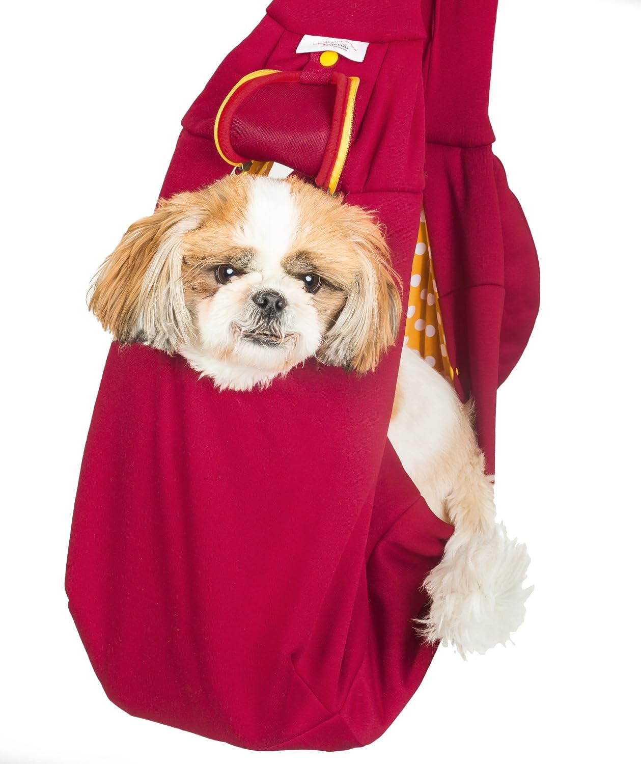 Timetuu Pet Sling Carrier for Small Dogs or Cats: Reversible Hands-Free Puppy Tote Bag with Adjustable Strap, Pocket and Bonus Carry…
