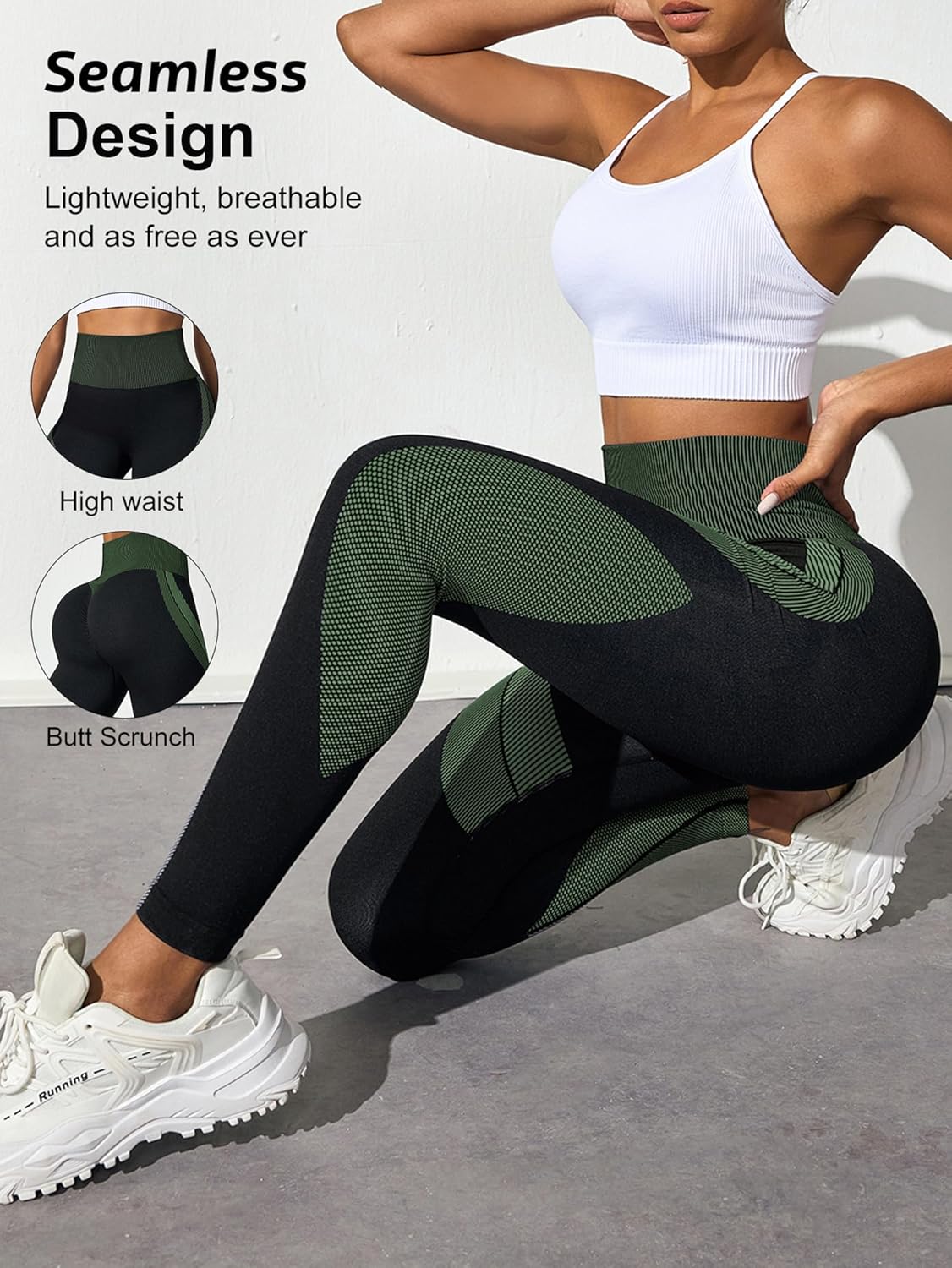 Seamless Leggings for Women High Waisted Booty Lifting Tummy Control Leggings Yoga Womens Workout Pants - Image 2