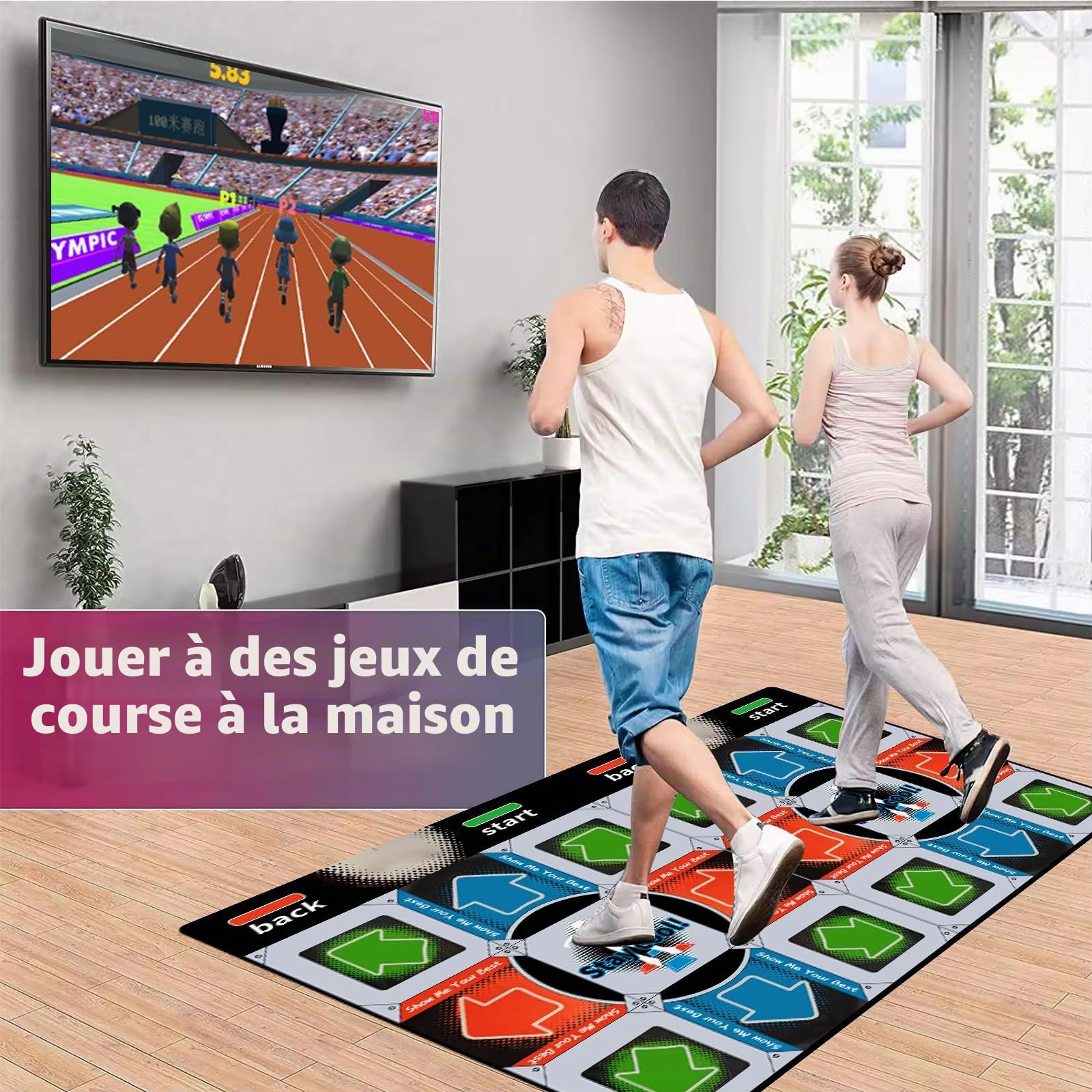 YRPRSODF Tapis de danse pour enfants et adultes, double utilisateur, tapis de danse musical Step pour TV, tapis de danse pour exercice et jeux, cadeaux pour garçons et filles âgés de 3 ans
