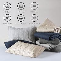 Vista 28 de HORIMOTE HOME Juego de edredón 100% algodón tamaño individual, juego de colcha prelavada de 2 piezas, color azul bebé, funda de cama acogedora