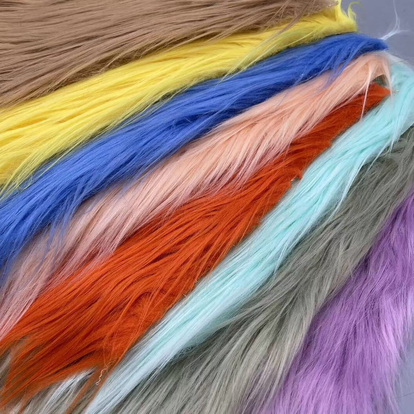 25 Colors Shaggy Faux Fur Fabric Plush Fur Fabric Long Pile for DIY Craft Costume Patches Rugs Mats Seat Cushion Handicrafts Costume(Size:170x45cm,Color:12 Orange)