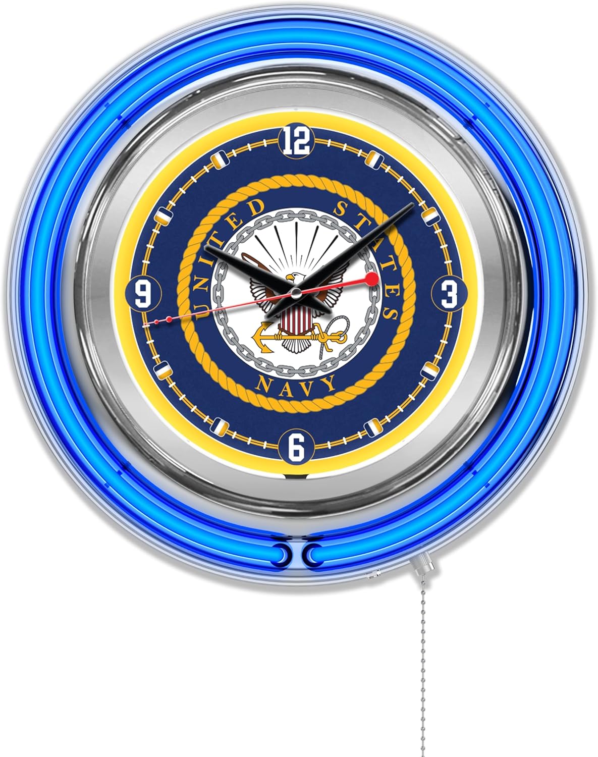 Holland Bar Stool Co. United States Navy 15" Double Neon Wall Clock