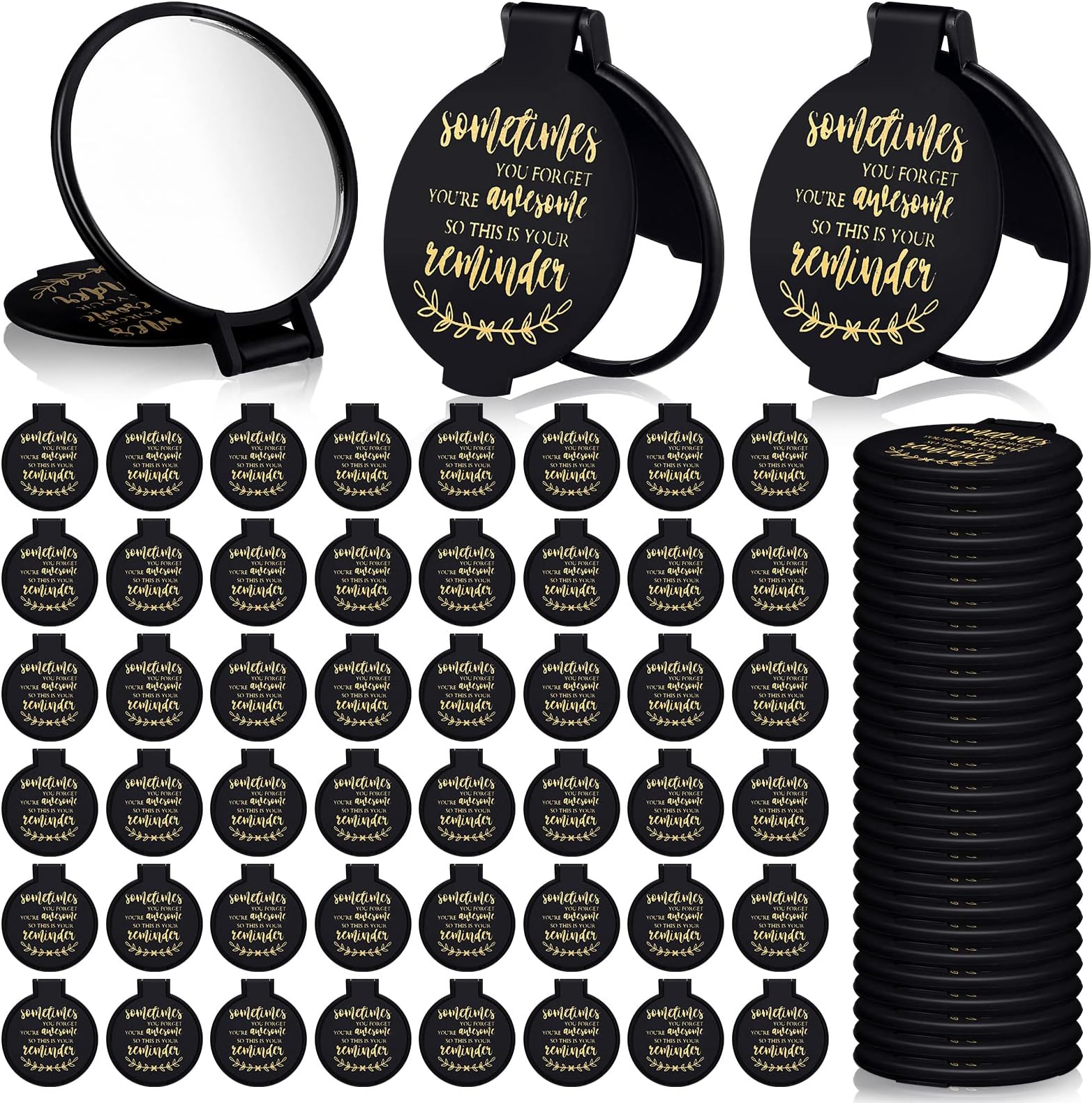 Geetery 50 Sets Inspirational Compact Mirror Bulk Employee
