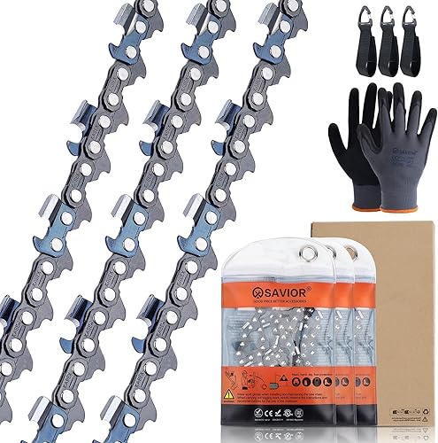 Miniatura 10 de Savior Paquete de 3 cadenas de motosierra de 14 pulgadas, paso LP S52, 38 pulgadas, calibre .050 pulgadas, cadena de sierra de repuesto de 52