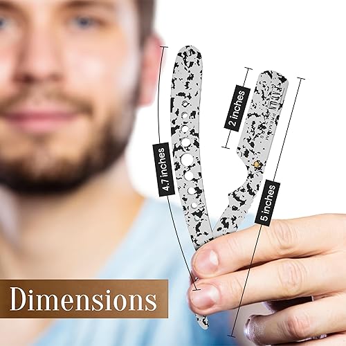 Miniatura 103 de Facón - Maquinilla de afeitar recta para hombre, kit profesional de afeitar de borde recto con 100 cuchillas, afeitadora barbero japonesa de acero