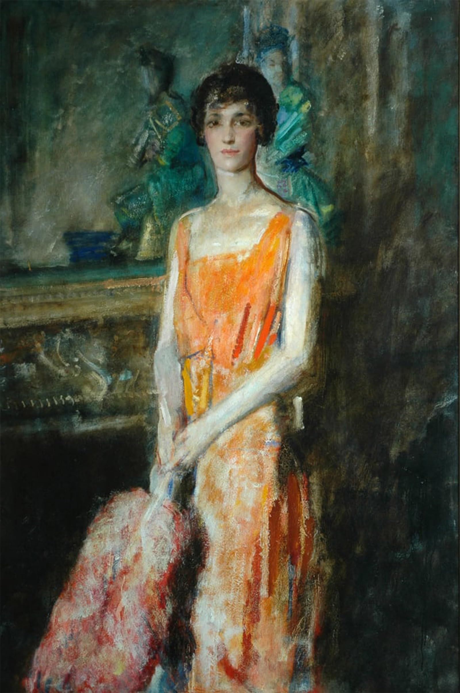 ARTXLXXBN Famous Painting Canvas Artwork Graffiti Print Mademoiselle De Pourtales by Ambrose Mcevoy Portrait Canvas Image for Home Decor 60x90cm