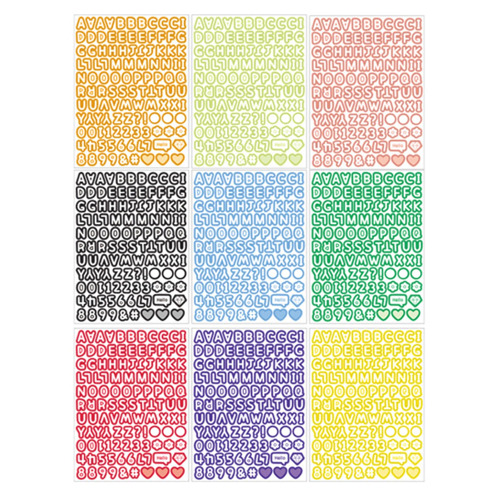 ordinarYone Colorful Alphanumeric Sticker Waterproof PVC Letter Number Sticker For Scrapbooking Journal Notebook Planner Decoration