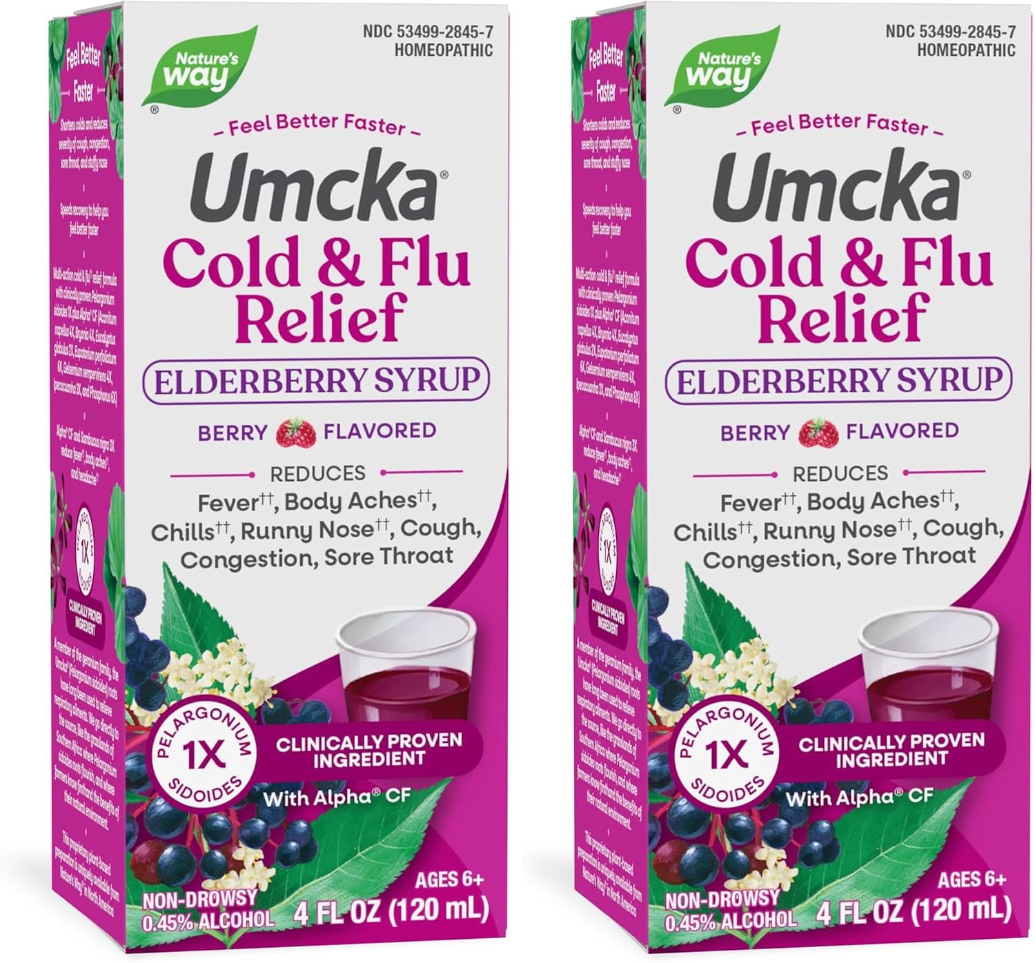 Nature's Way Umcka Elderberry Syrup, 4 FZ (Pack of 2)