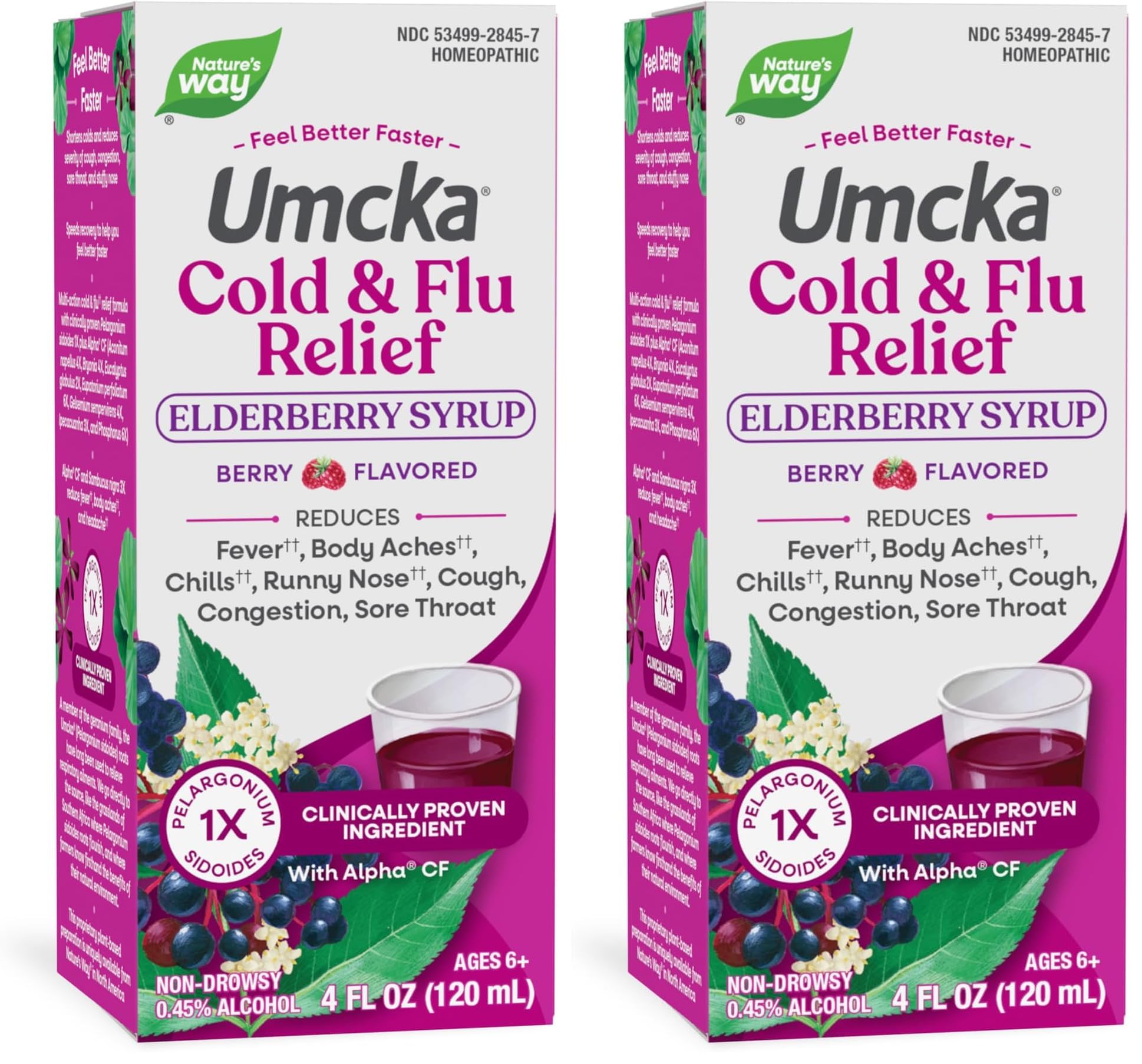 Nature's Way Umcka Elderberry Syrup, 4 FZ (Pack of 2) 4 Fl Oz (Pack of 2)