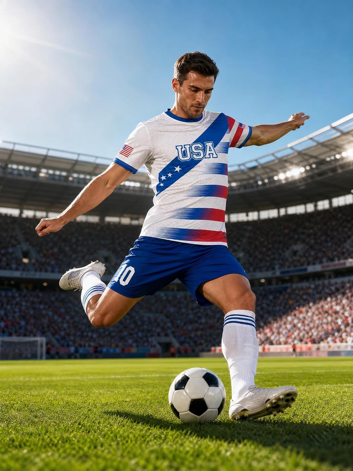 Men's Soccer Jersey Short-Sleeved Sports Training Shirt Breathable Athletic Casual T-Shirt Fan's Soccer Jersey