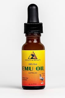 Emu Oil Australian Triple Refined Organic 100% Pure 0.5 oz, 15 ml with Glass Dropper