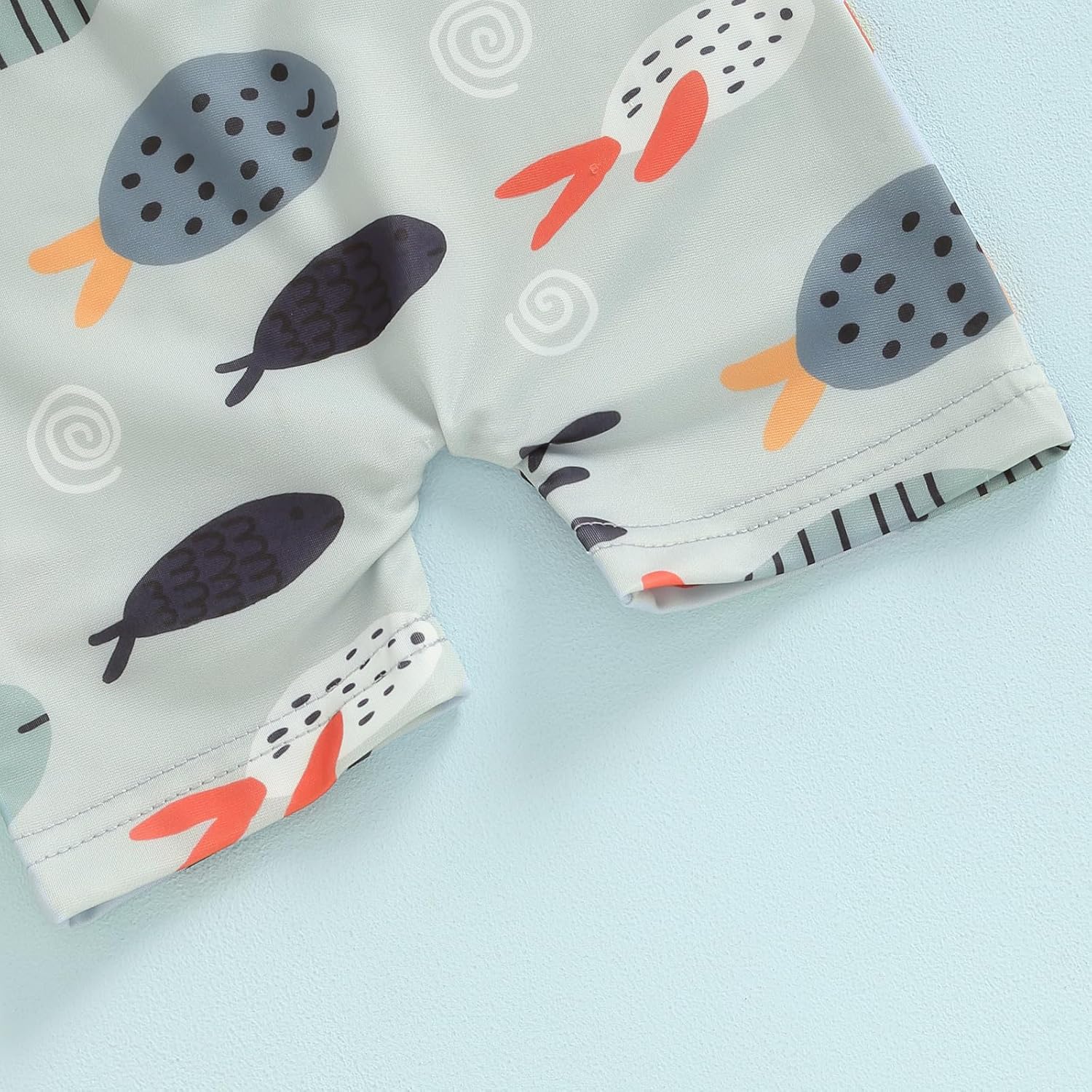 Infant Baby Boys Swimsuit One Piece Long Sleeve Rash Guard Zipper Bathing Suit Swimwear with Sun Cap Beachwear - Image 7