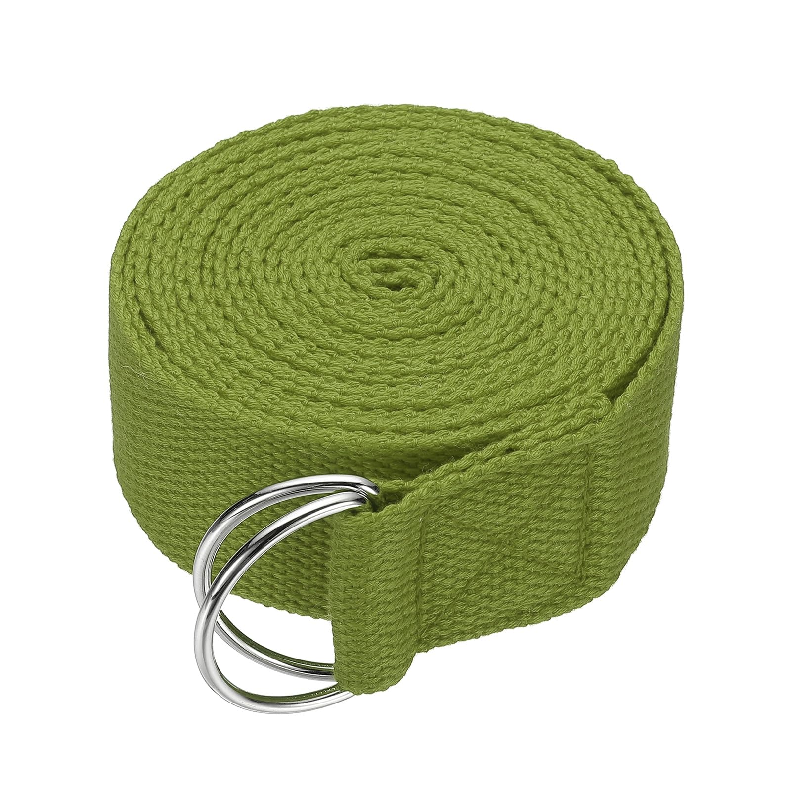 YELARXI Yoga Strap for Stretching, Athletic Stretch Band 10.5ft & Dark Green with Adjustable Metal D Ring Buckle Yoga Bands - Fitting for (Pilates/Physical Fitness/Gym Workout Dance)