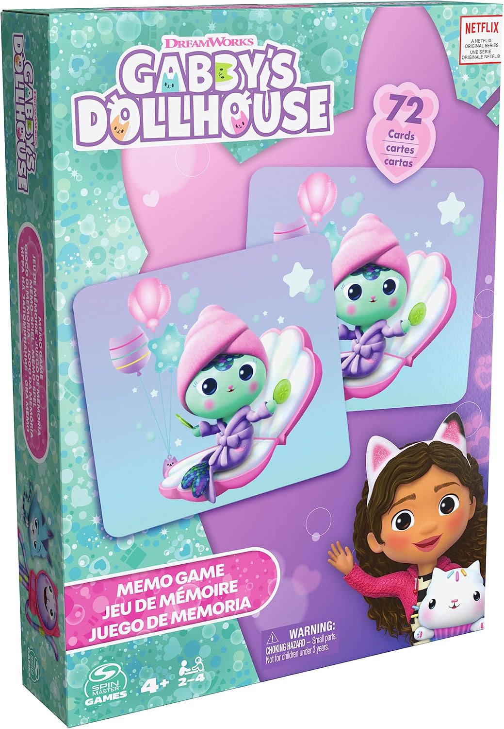 Gabby et la Maison Magique: Jeu de Mémoire 72 Cartes (4 ans et +) - Boostez la Mémoire et la Concentration de Votre Enfant! - Image détaillée