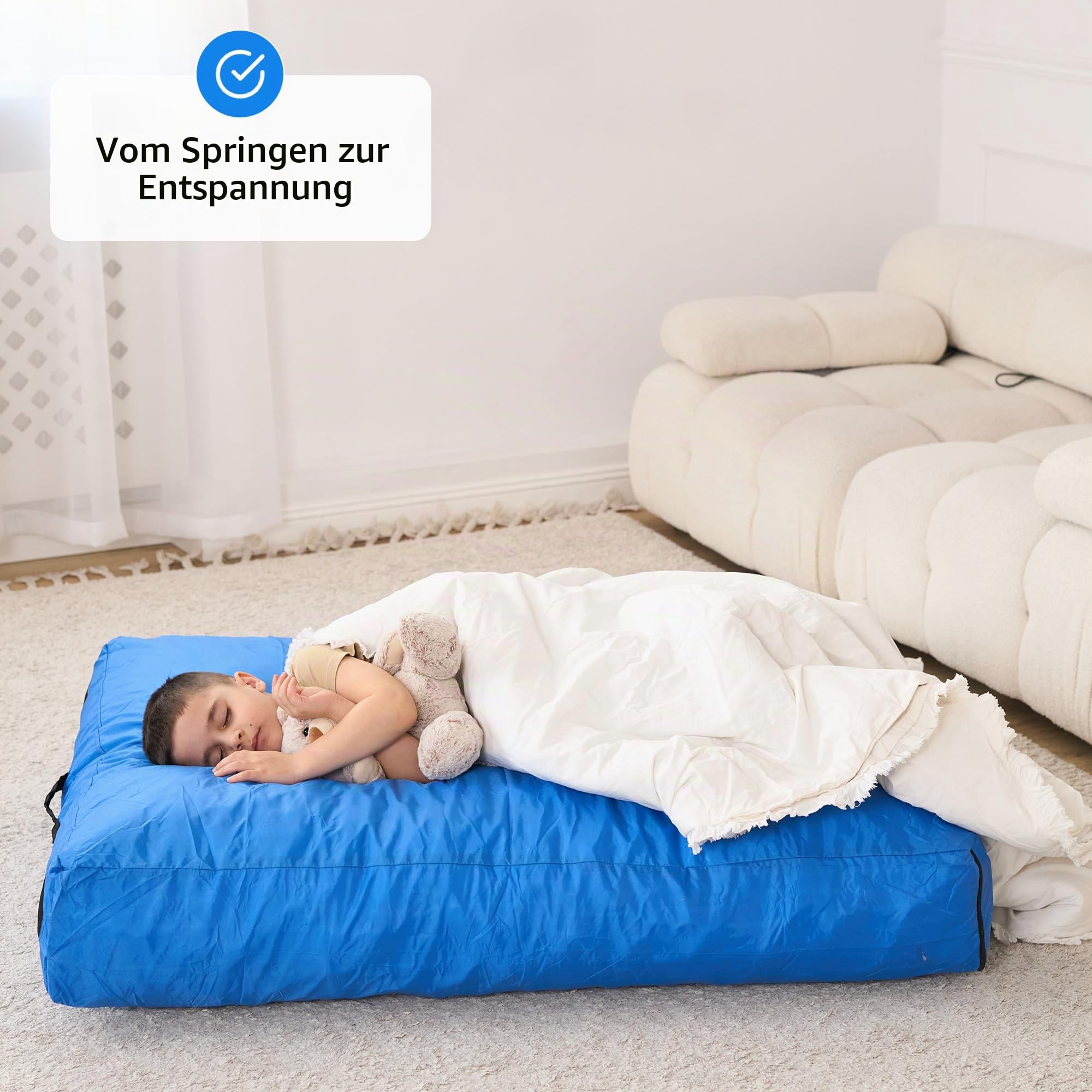 ODOXIA Hüpfpolster Für Kinder | Groß 152 x 152 cm Oder 122 x 91 cm | Hüpfkissen Kinder | Hüpfmatratze | Sprungmatte | Sensory Crash Pad Für Springen, Spielen, Klettern & Gymnastik