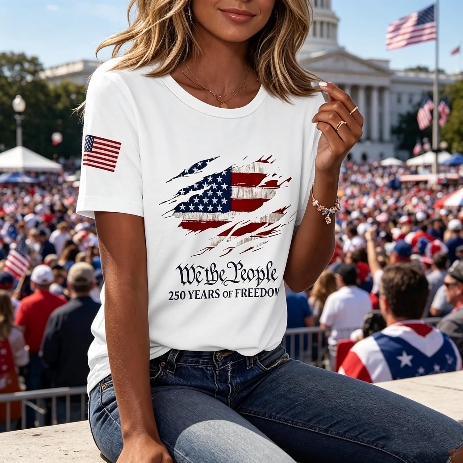 We The People 250 Years of Freedom - 250Th Anniversary USA Shirt America Shirt Patriotic Flag 1776-2026 Tshirt, S-3XL