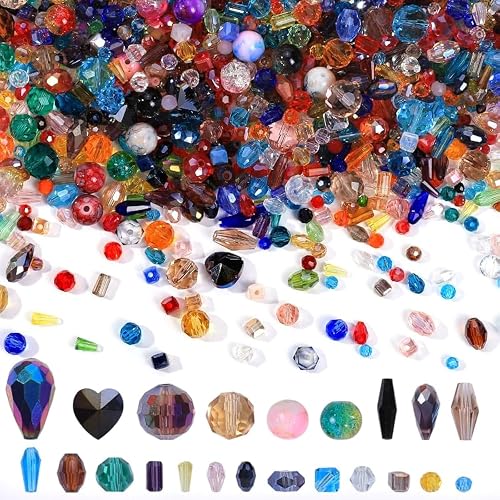 Assorted Glass Crystal Beads for Jewelry Making,DIY Lamp Work, Glass