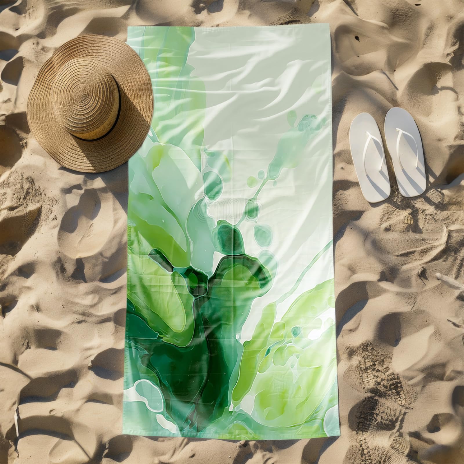 Générique Serviette Microfibre Plage Modèle Vert