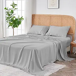 Sijo AiryWeight Tencel Sheet Set, 100% Lyocell Derived from Eucalyptus, Buttery Soft, Architectural Digest 2022 Best Cooling Sheets Winner - 3pc - 2 Pillowcases 1 Fitted (Dove, Cal King)