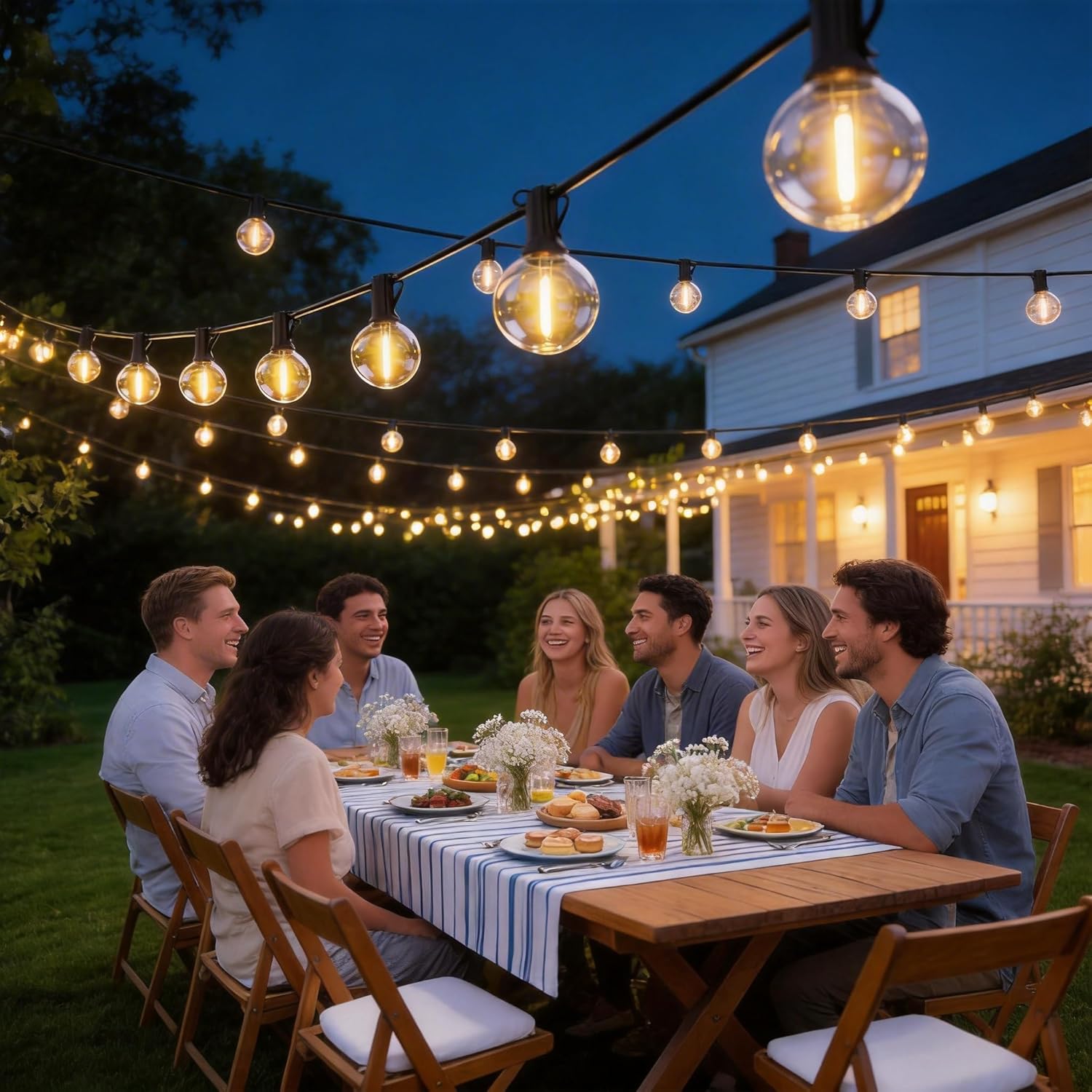 RTTY Outdoor LED String Lights 100 FT Patio Light with 52 Shatterproof G40 Vintage Edison Bulbs, Outside Hanging Globe Lighting Waterproof for Porch, Deck, Garden, Backyard, Balcony, 2700K Dimmable