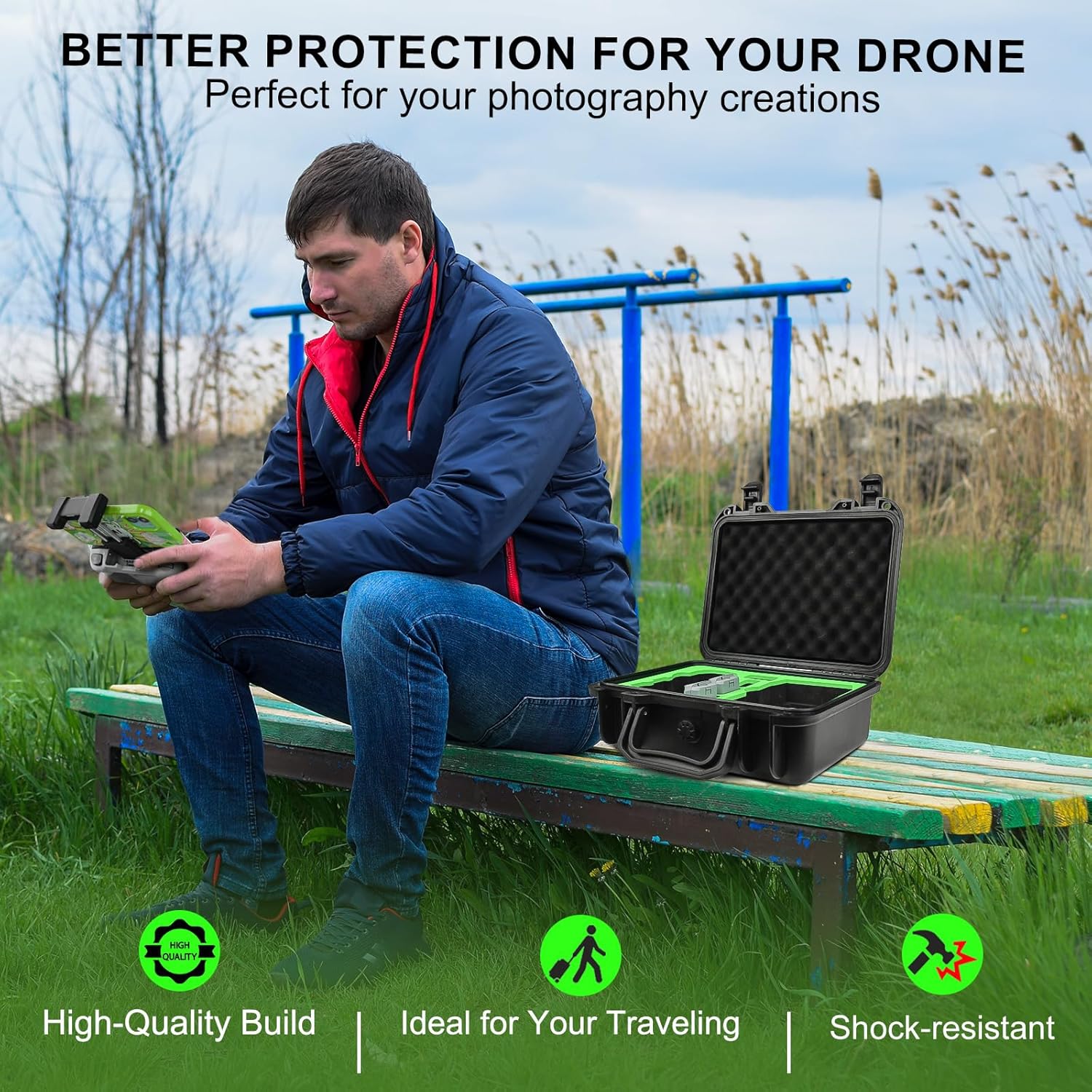 Lekufee Portable Travel Waterproof Hard Case for DJI Mini 4K,DJI Mini 2 SE,Mini 2 Drone,DJI Mavic Mini 2 Accessories(Case Only)