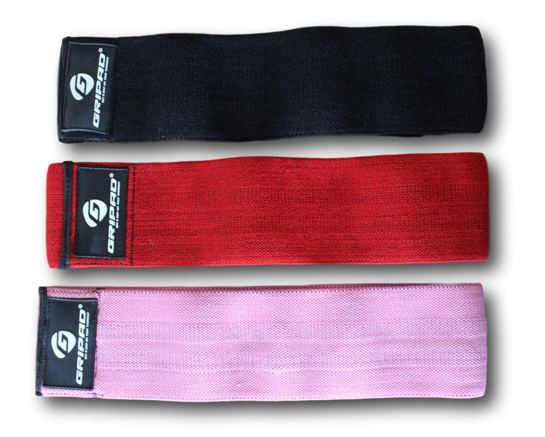 Gripad 【Stoff Booty Bands】Stoff Widerstandsbänder für Beine und Po: 3 Pack Set Perfekter Workout Hip Band Widerstand Tragetasche enthalten