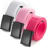 Couper pour s'adapter à la taille de ceinture Web de toile jusqu'à 52" avec boucle militaire noire (16 Options de conditionnement couleur et combo)