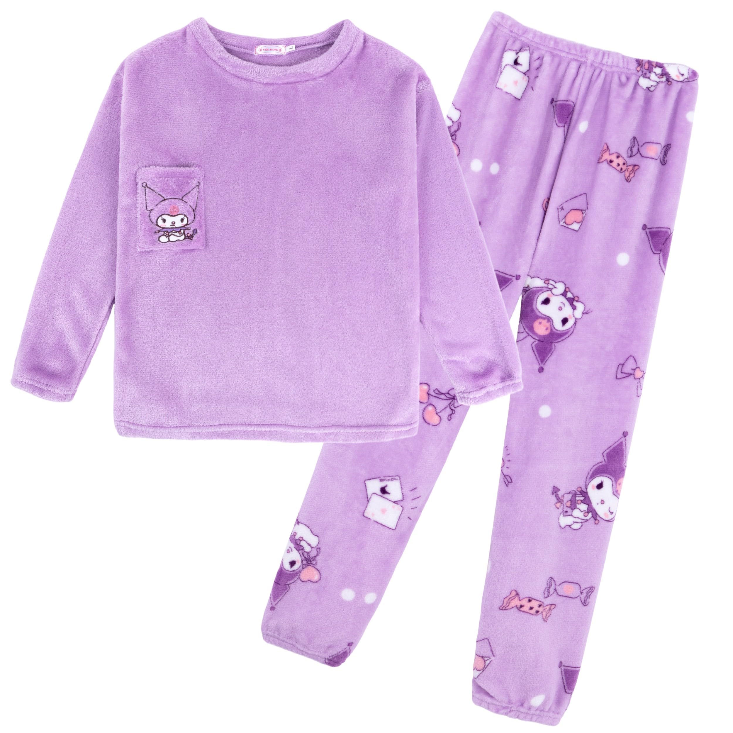 Vaenait Baby Pigiama Manica Lunga In Cotone Morbido Per Bambina – Viola Taglie Dalla 4 Alla XXX-Large