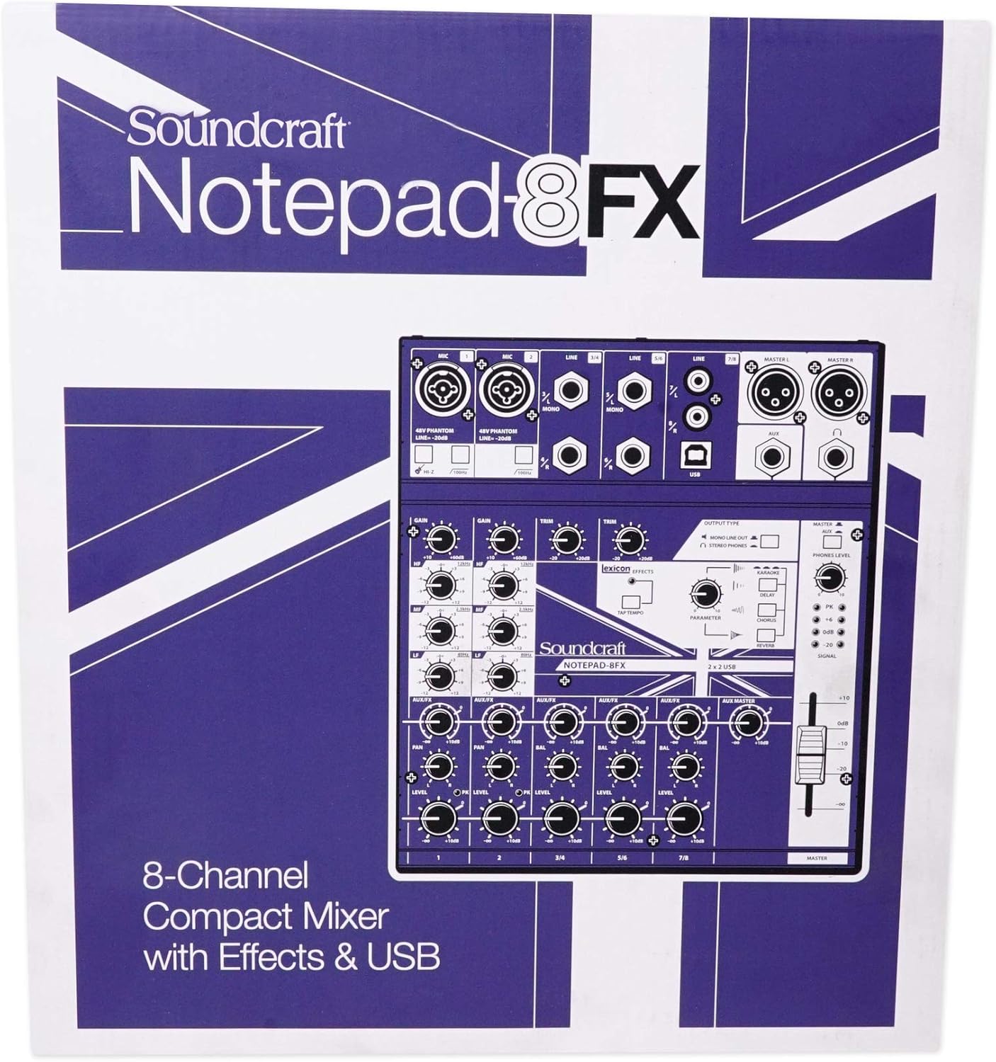 Soundcraft Notepad-8FX 8-Channel Podcast Mixer Podcasting Interface, USB+Effects