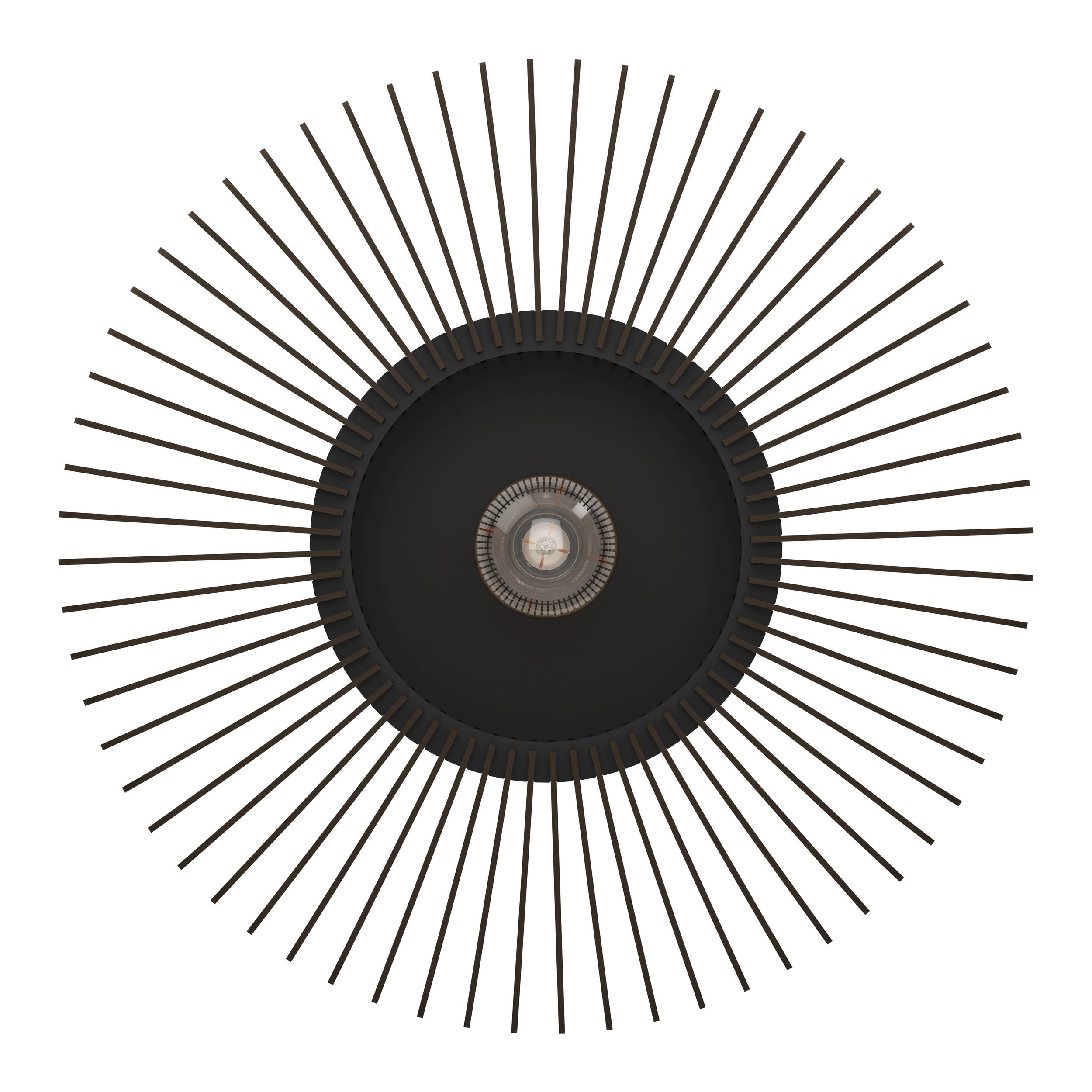 EGLO Lampa sufitowa Palombaia, okrągła lampa sufitowa | drewniana lampa do salonu w kolorze czarnym, lampa natynkowa do salonu i sypialni, lampa z oprawką E27, Ø 50 cm