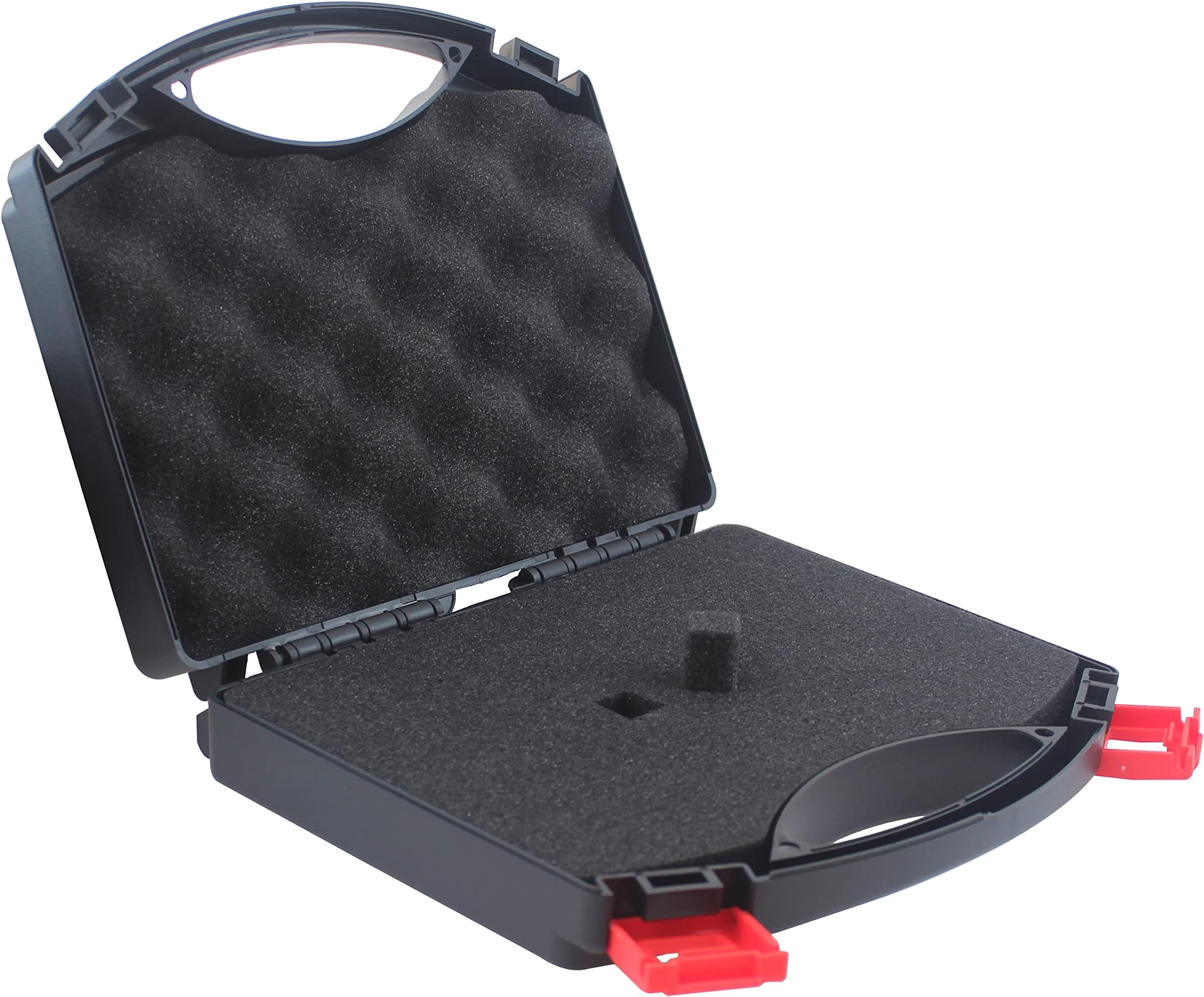 - Small Plastic Case with Foam - Hard Carrying Briefcase with Pluck Foam Interior, Padded Protection for Storage, Kids Boss Baby Toys, Black, Outer Size: 9” x 7.7” x 2.2”