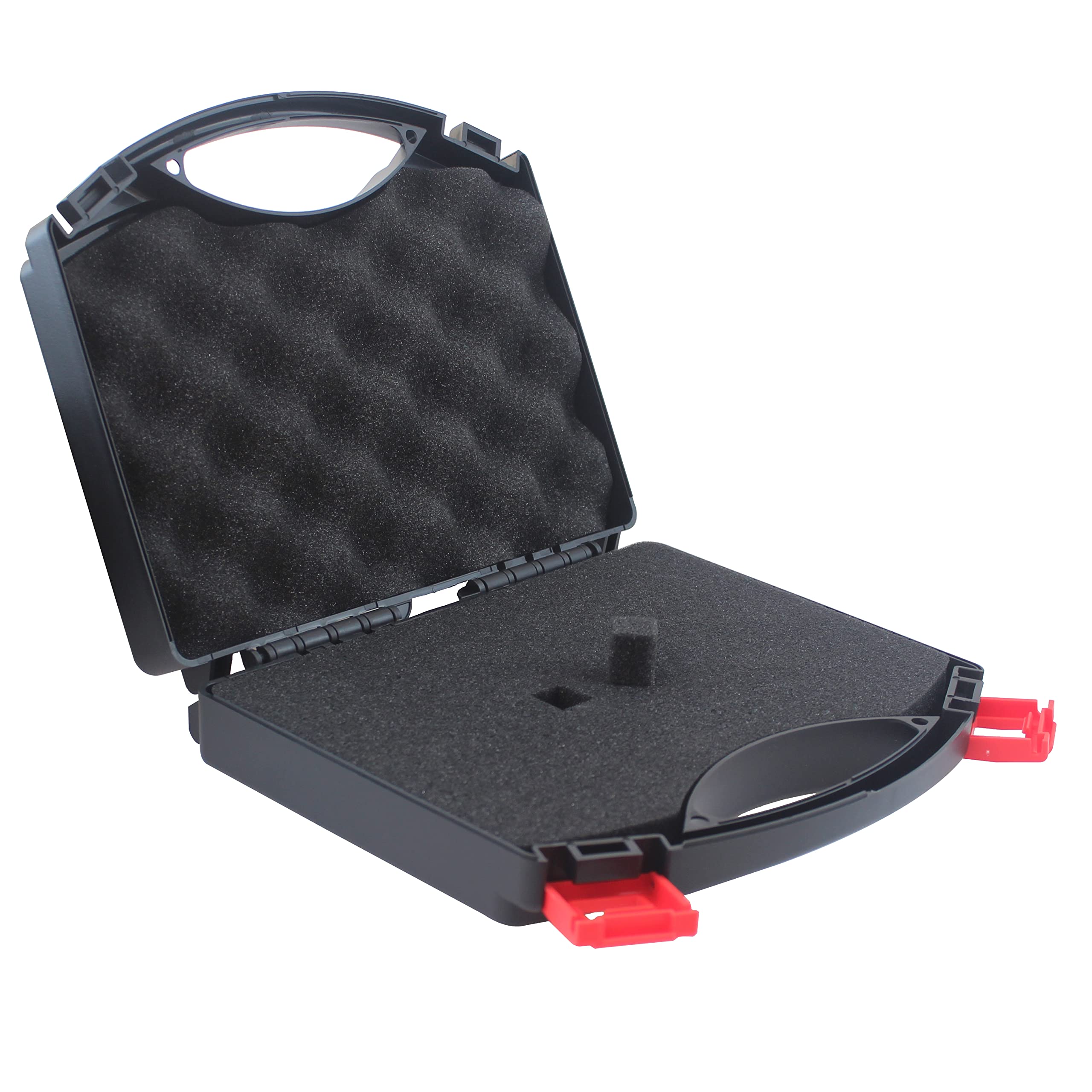 Small Hard Carrying Case with Pluck Foam Interior for Pistol, GoPro, Camera, and More - Outer Size 9 x 7.7 x 2.2 Inches, Black
