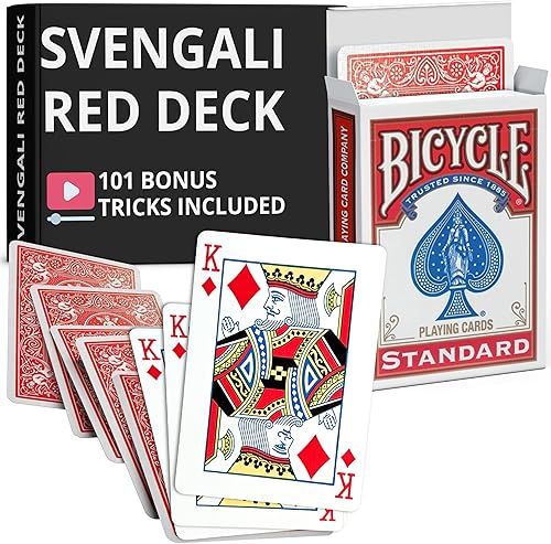 Miniatura 37 de Ted's Sterling Magic Precision Red Rider Back Bicicleta Svengali Deck con instrucciones para más de 100 trucos (6 de clubes)