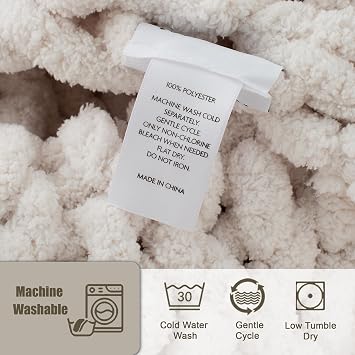 Chunky Knit Throw Blanket Bundle Chenille Throw Blanket, 50X 60 White