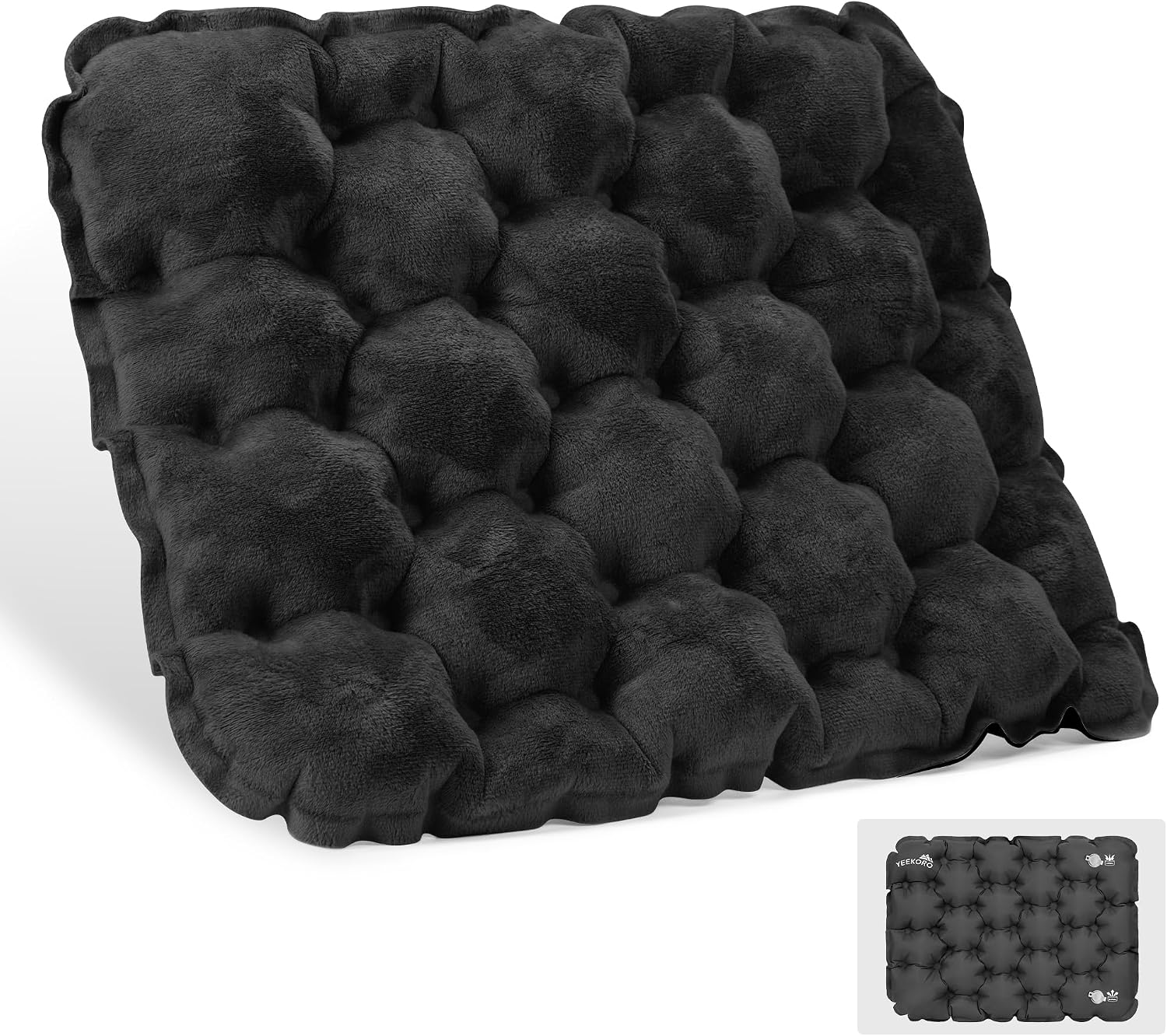 Inflatable Seat Cushion, Lightweight Air Sitting Pad (Black)